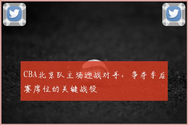 CBA北京队主场迎战对手,争夺季后赛席位的关键战役